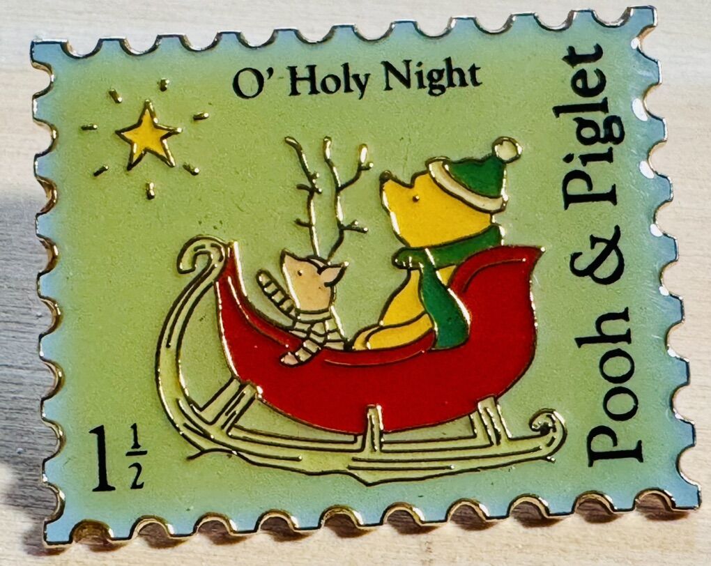 Pooh & Piglet Disney Trading Pin Christmas Stamp