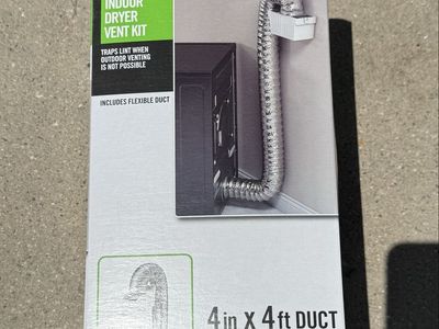 Everbilt 4" x 4ft Indoor Dryer Vent Kit with Flexible Duct - Traps Lint, No Outdoor Venting Needed
