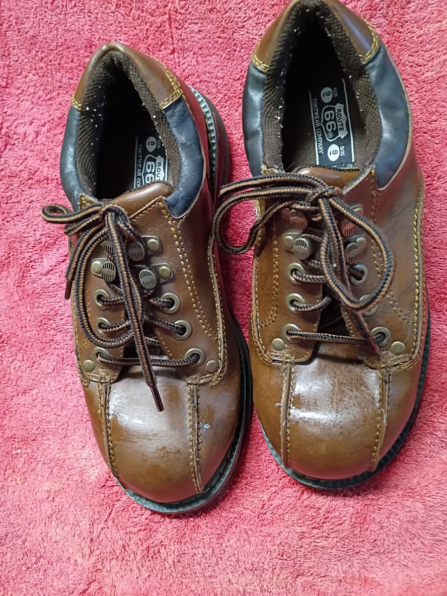 Route 66 Men's Brown Leather Casual Oxford Work Shoes Size 9 M