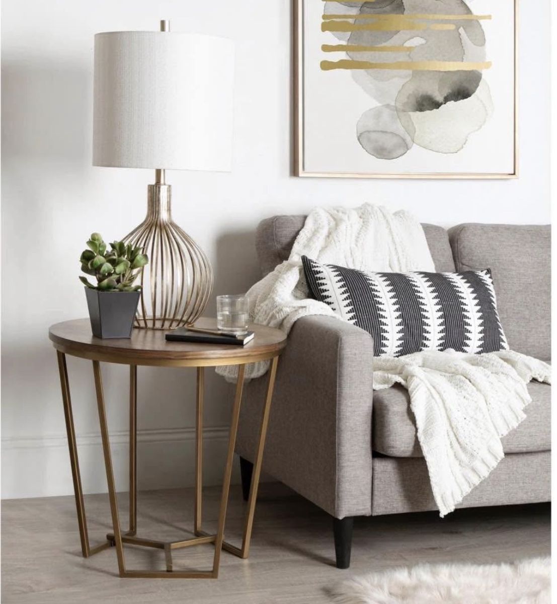 Kate and Laurel Solvay Wood and Metal Side Table