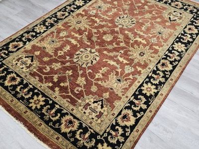 Pretty New Handwoven Wool Rug, 6'1" x 8'10"