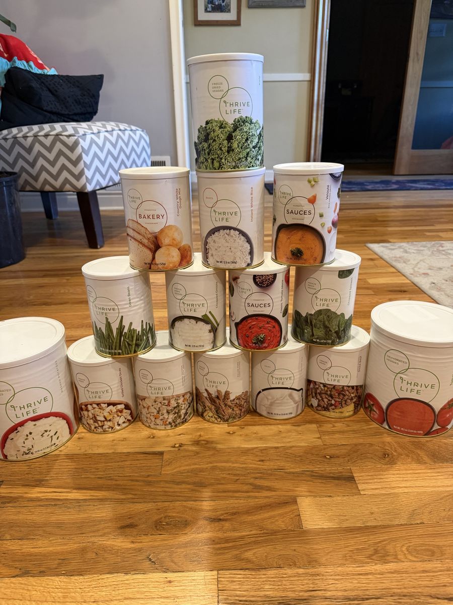 Thrive Life food storage 25-30 shelf life 