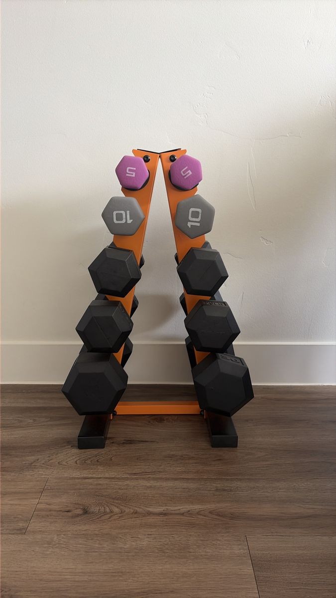 Dumbbell Set with Vertical Rack - Assorted Weights (5lb to 20lb+)