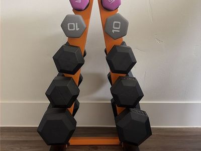 Dumbbell Set with Vertical Rack - Assorted Weights (5lb to 20lb+)