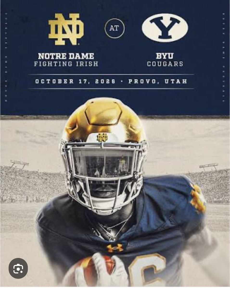 BYU vs Notre Dame Football FRONT ROW 45 yard line!