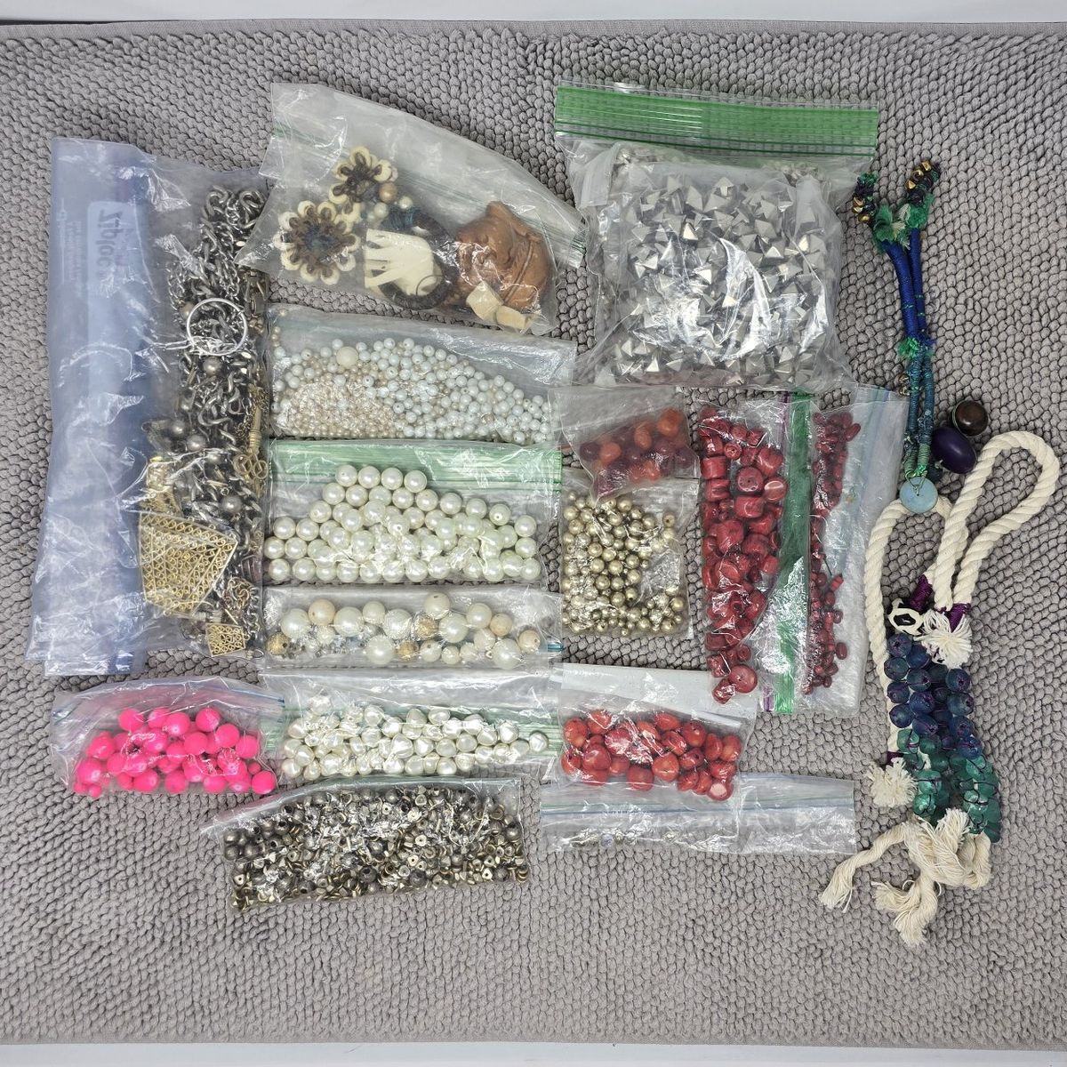 Huge 5LB Jewelry Making Lot – Beads, Findings, Pearls, Vintage Parts, Mixed Bulk