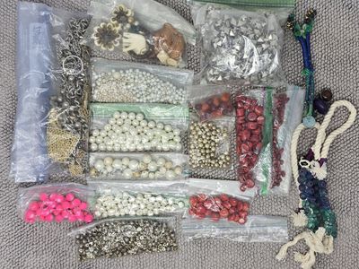 Huge 5LB Jewelry Making Lot – Beads, Findings, Pearls, Vintage Parts, Mixed Bulk