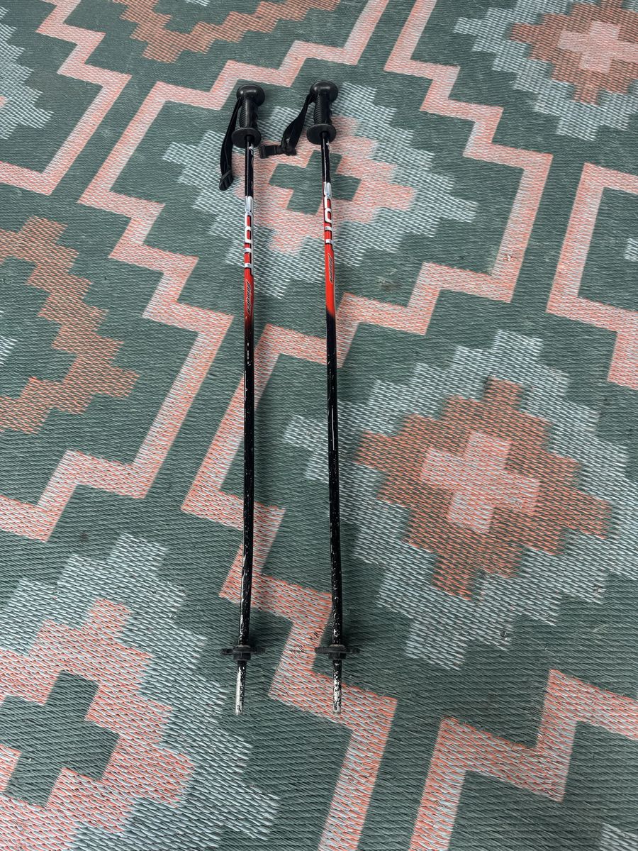 Kids Scotts Ski Poles Black Red Sliver