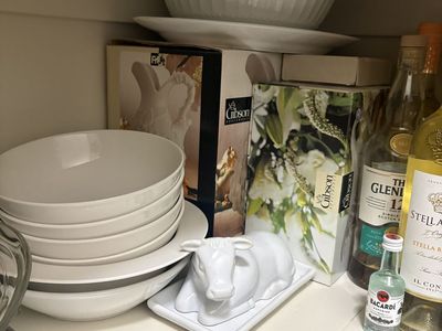 White dinnerware serving pieces