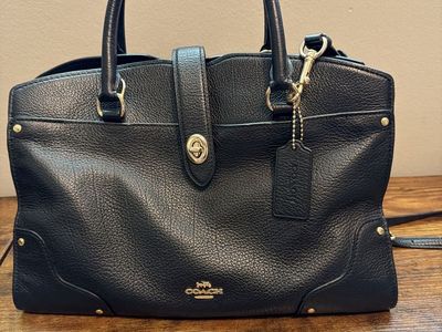 COACH MERCER SATCHEL black & gold