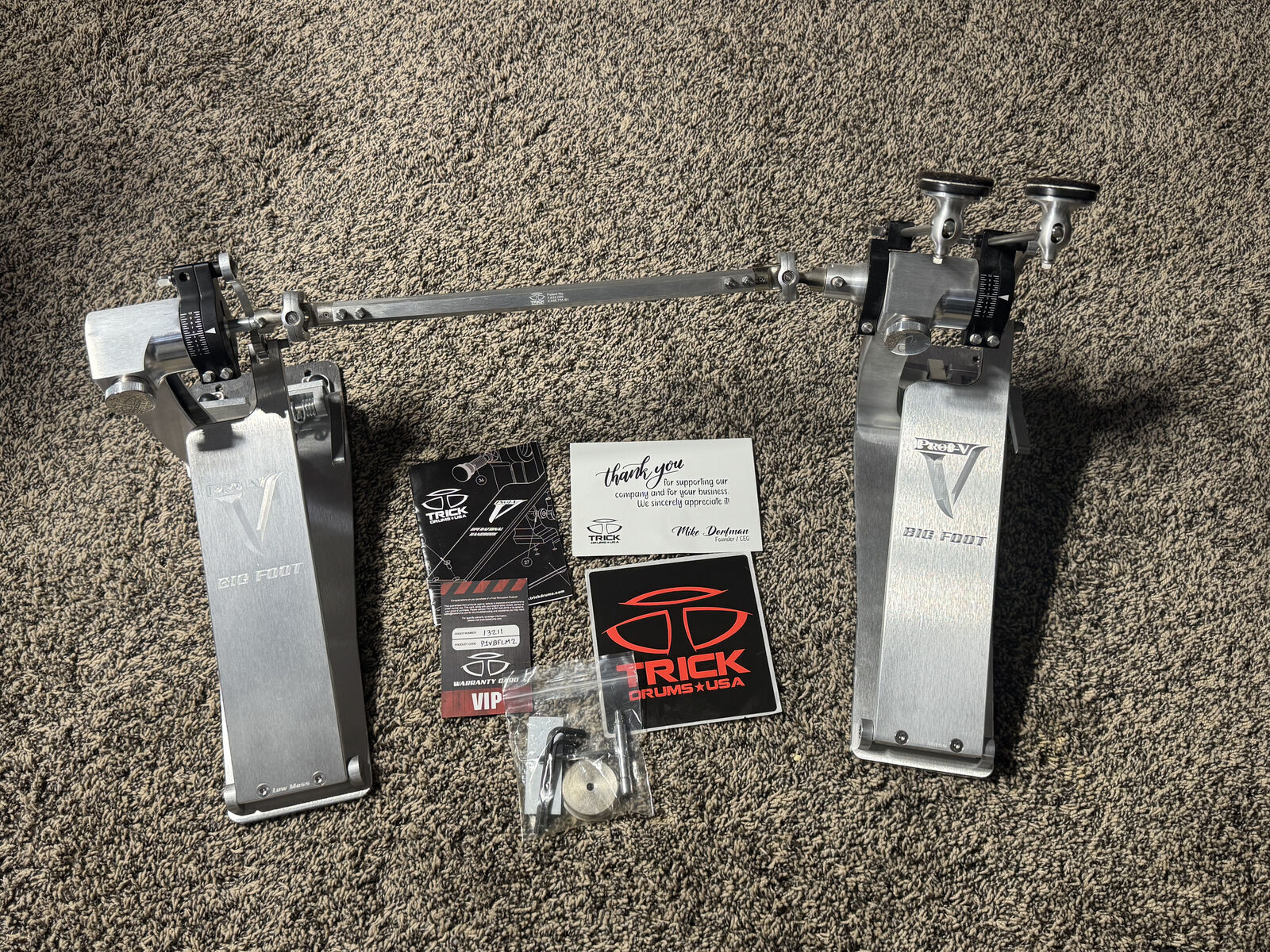 Trick Drums P1VBF2 Pro 1-V Bigfoot Double Bass Drum Pedal