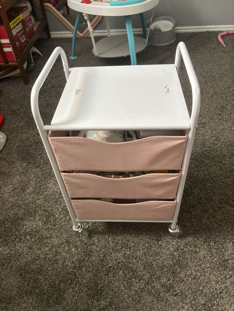 3 Storage Drawer Rolling Cart