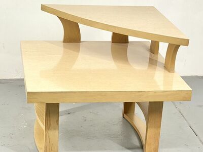 Vintage MCM, 2-Tiered Blonde End /Corner Table