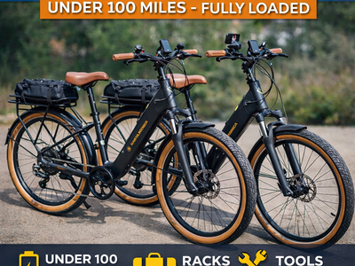 AIMA Santa Monica Electric Bikes (Pair) Like New Under 100 Miles Fully Loaded