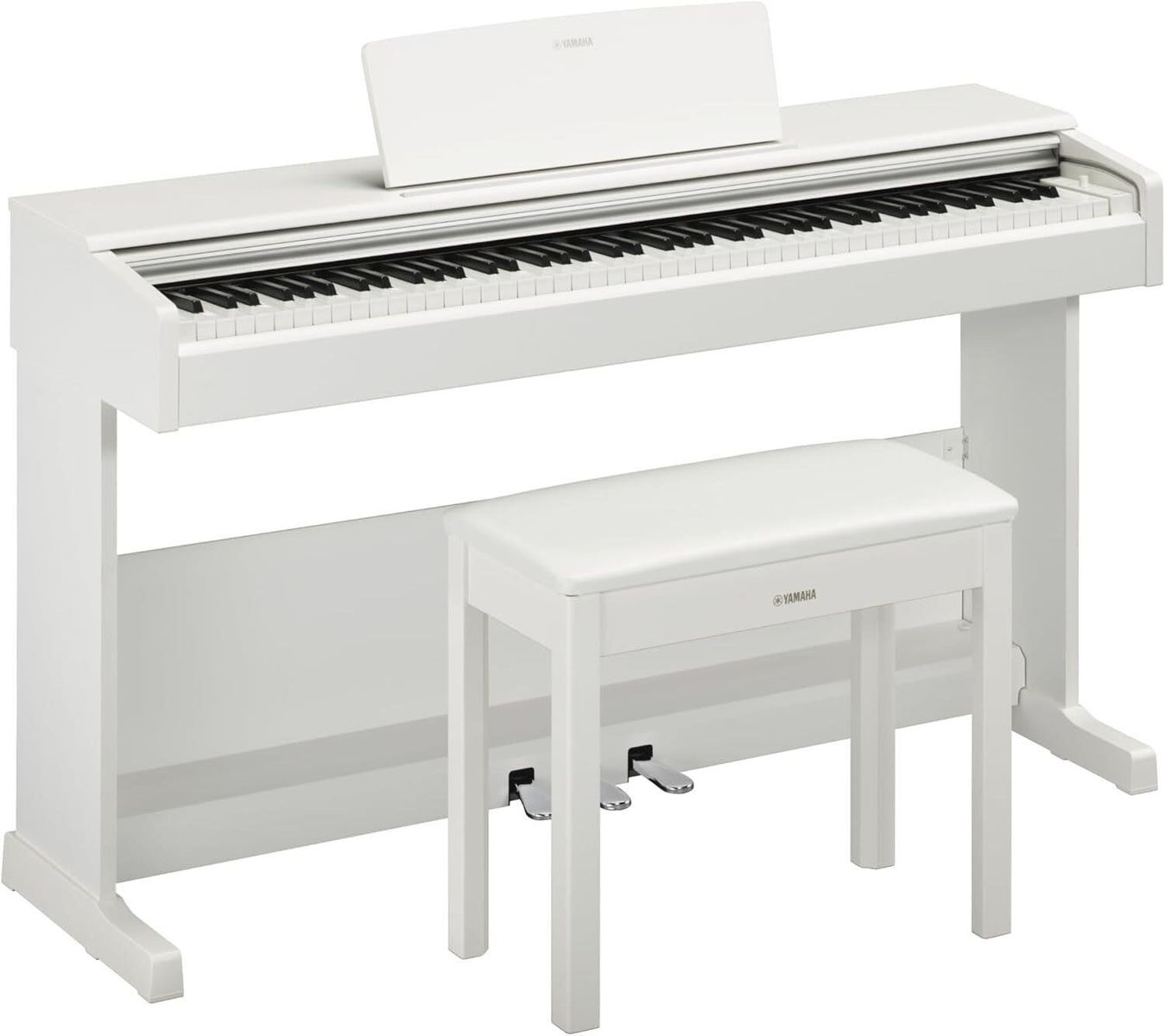 Yamaha P-45 88-Key Digital Piano White with Graded Hammer Standard (GHS) Keyboard & Bench