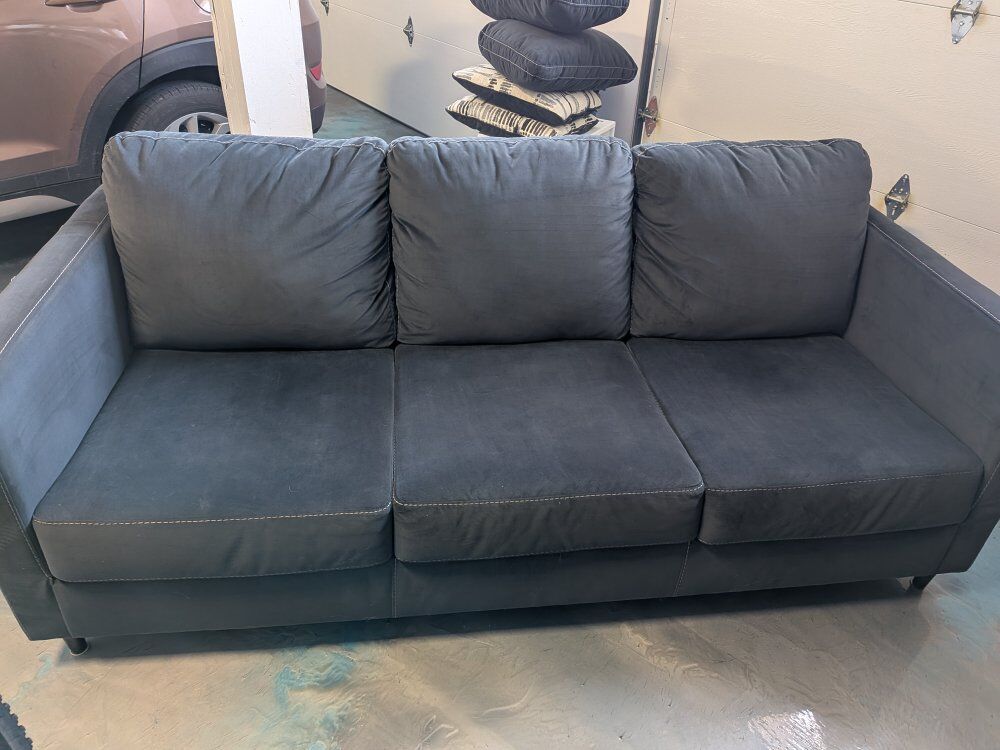 Navy Blue Microfiber Couch
