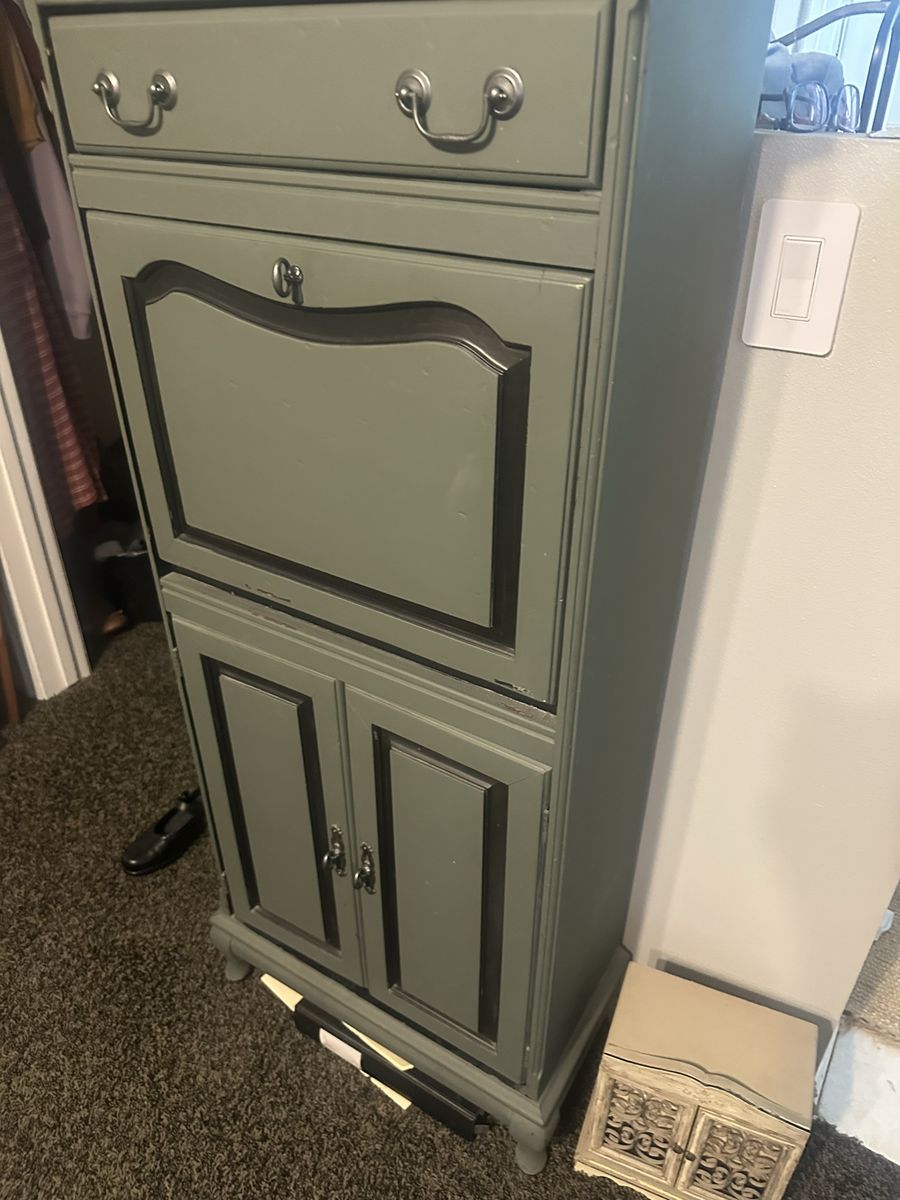 Small unique vintage cabinet secretary desk