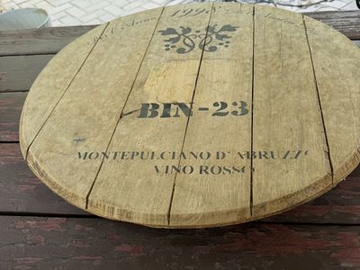 Vintage Montepulciano D'Abruzzo Vino Rosso BIN-23 Wine Barrel Top/Wall Decor
