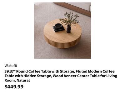 Round coffee table with storage