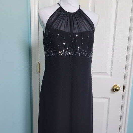 Black Halter Gown, sz 12