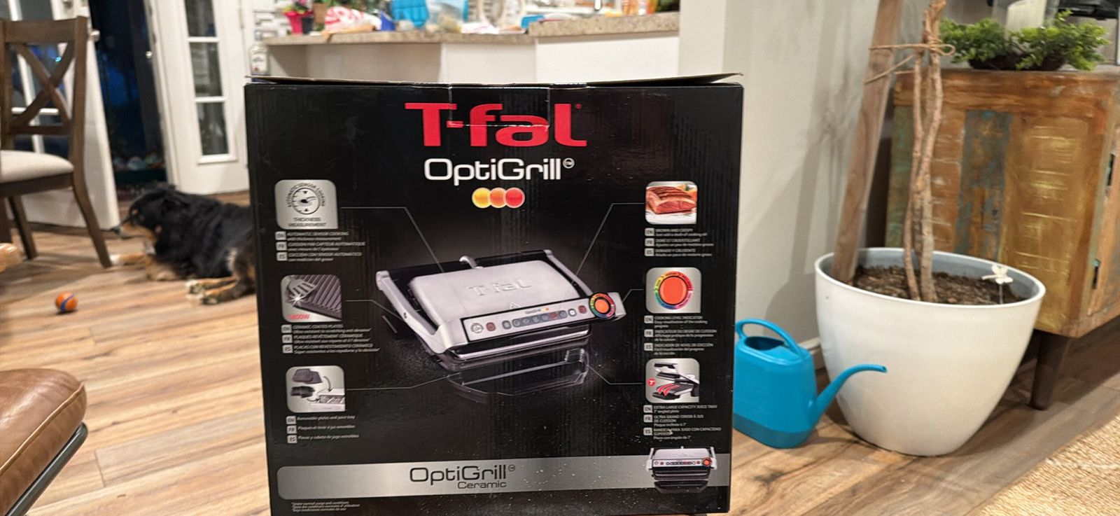T-fal OptiGrill Ceramic Indoor Electric Grill - Automatic Sensor Cooking