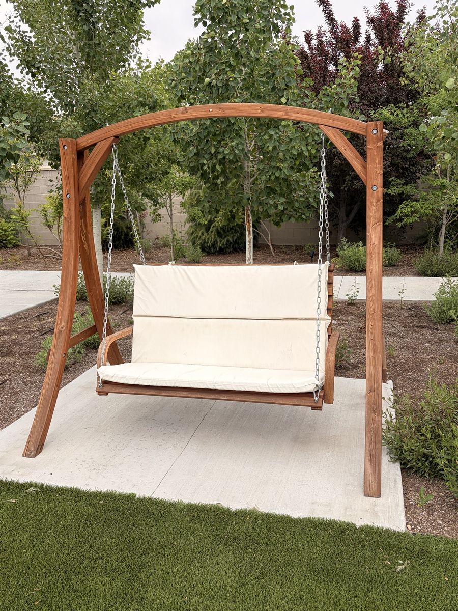 Wooden Patio Porch Swing Bench