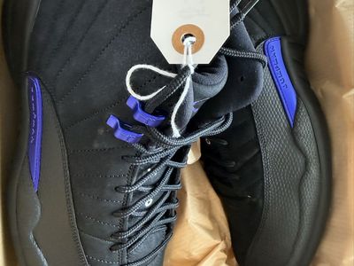 Jordan 12 Royalty Black Purple Sneakers - Men's Size 10 - Excellent Condition