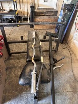Bench Press,Curling Bar,Weights,Work Out Set