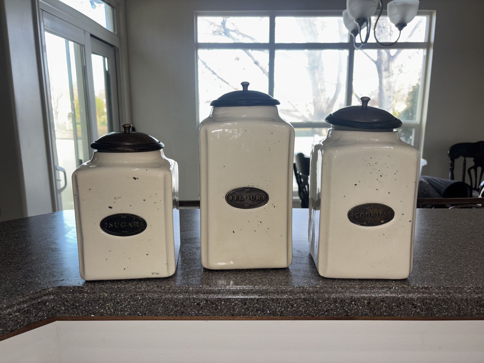 Vintage 3 Set Kitchen Canister Set For Sugar