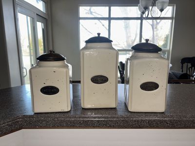 Vintage 3 Set Kitchen Canister Set For Sugar