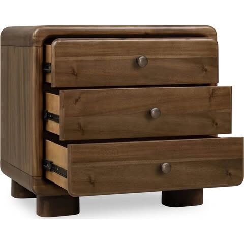 Boka 3-Drawer Acacia Wood Nightstand - Like New