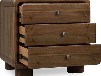 Boka 3-Drawer Acacia Wood Nightstand - Like New