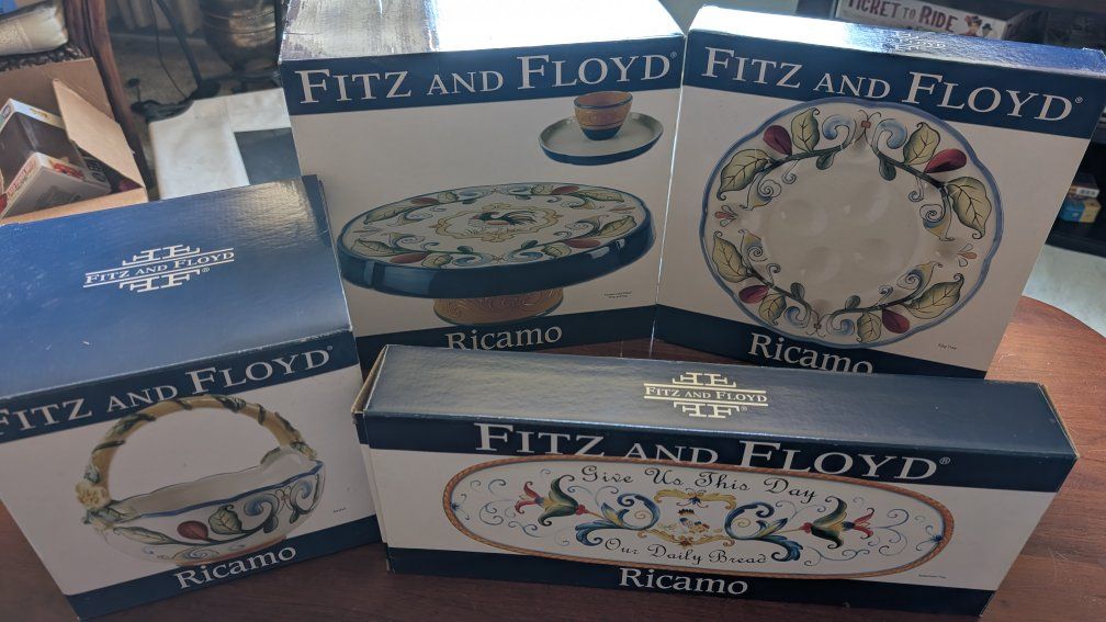 Fitz and Floyd Ricamo Serving Pieces