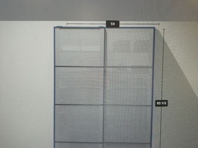 Custom Modern Sliding Door Wardrobe - 59"W x 93.5"H x 26"D - Like New