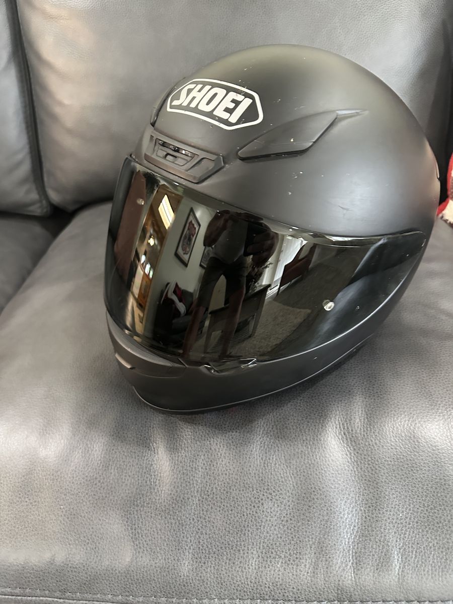 Shoei Solid Matte Black Full Face Large Helmet - RF1200