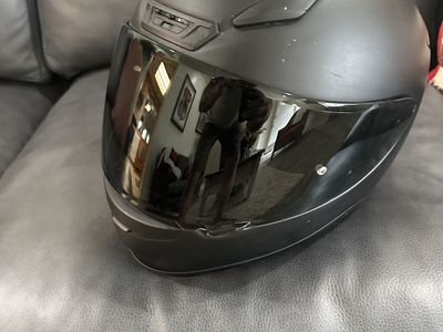 Shoei Solid Matte Black Full Face Large Helmet - RF1200