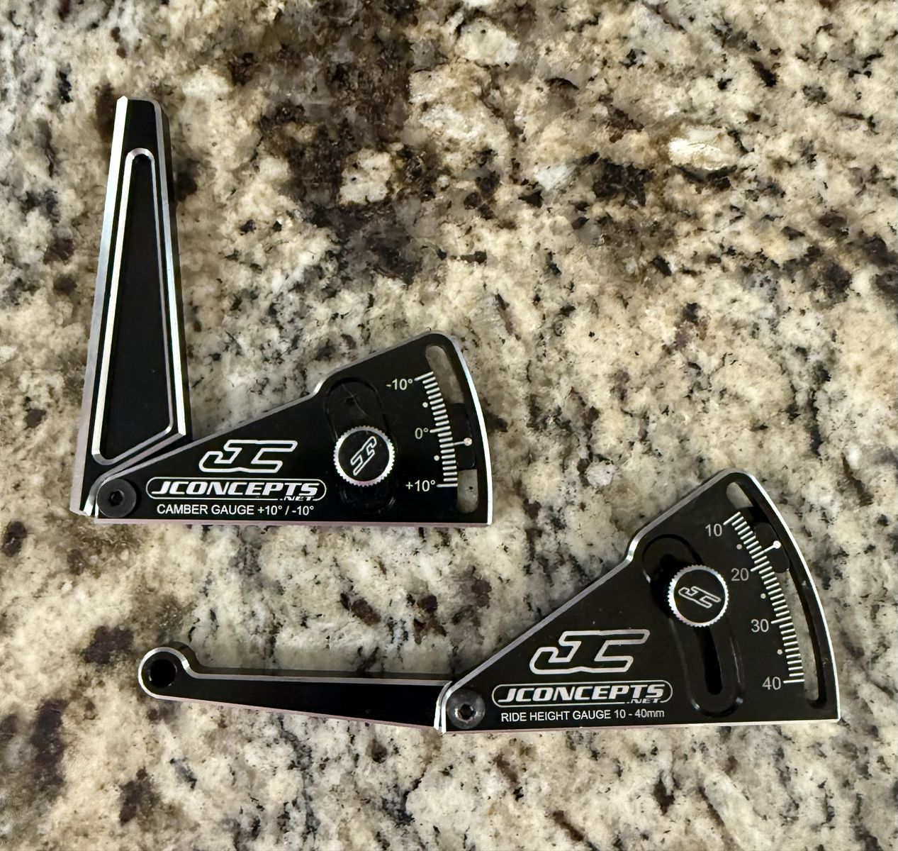 JConcepts Aluminum Camber Gauge and (10-40mm) Ride Height Gauge Set