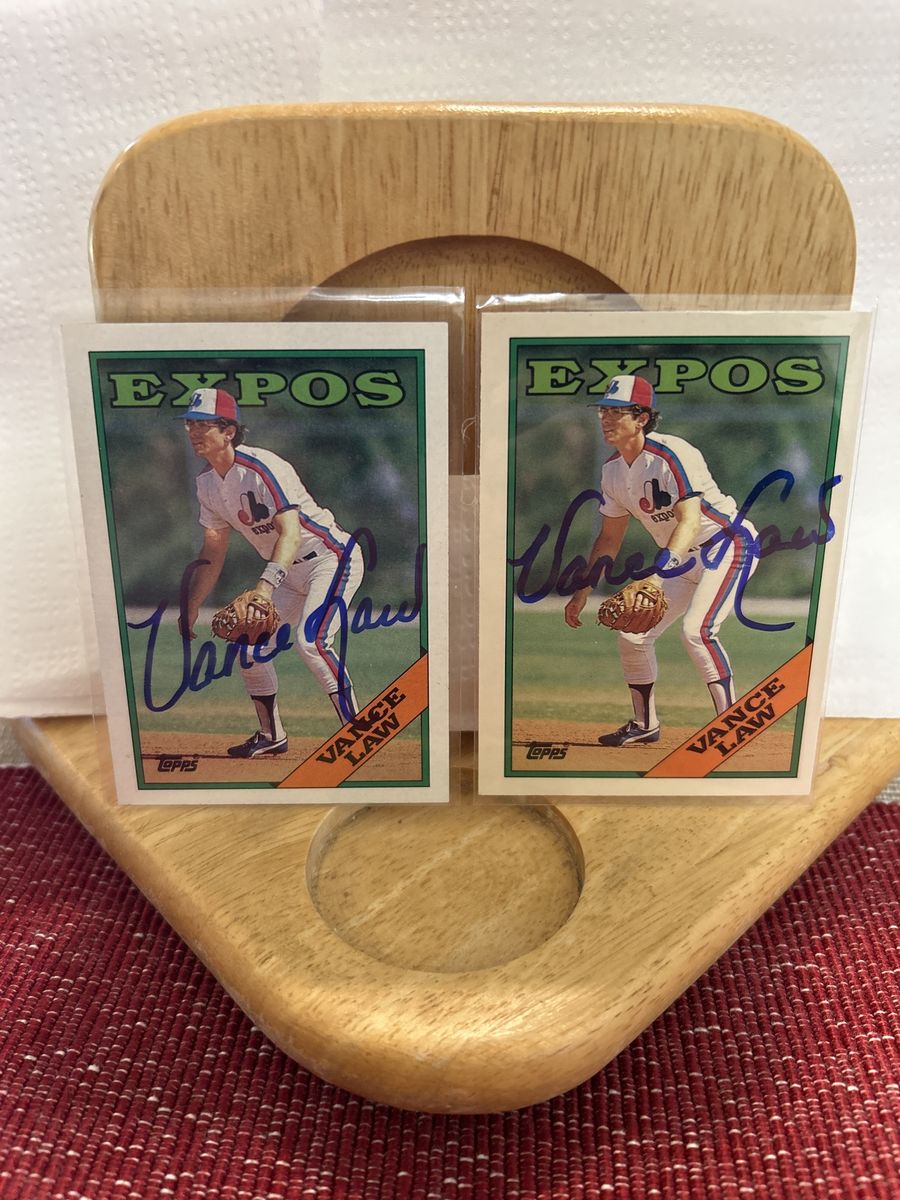 1989 Topps x (2) *Variation* Autograph MLB Baseball Cards Hand Signed Montreal Expos Auto BYU COUGARS