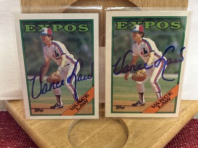 1989 Topps x (2) *Variation* Autograph MLB Baseball Cards Hand Signed Montreal Expos Auto BYU COUGARS