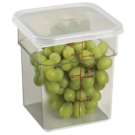 6pk Clear Square Food Container Cambro 4QT