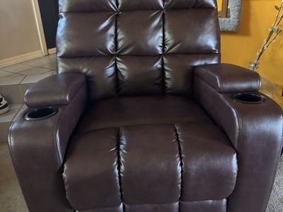 Faux leather recliner