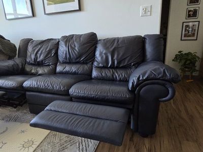 3 seat reclining leather sofa