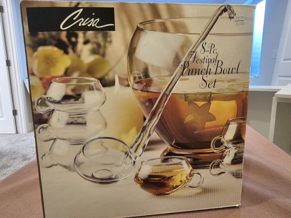 vintage Crisa punch bowl set
