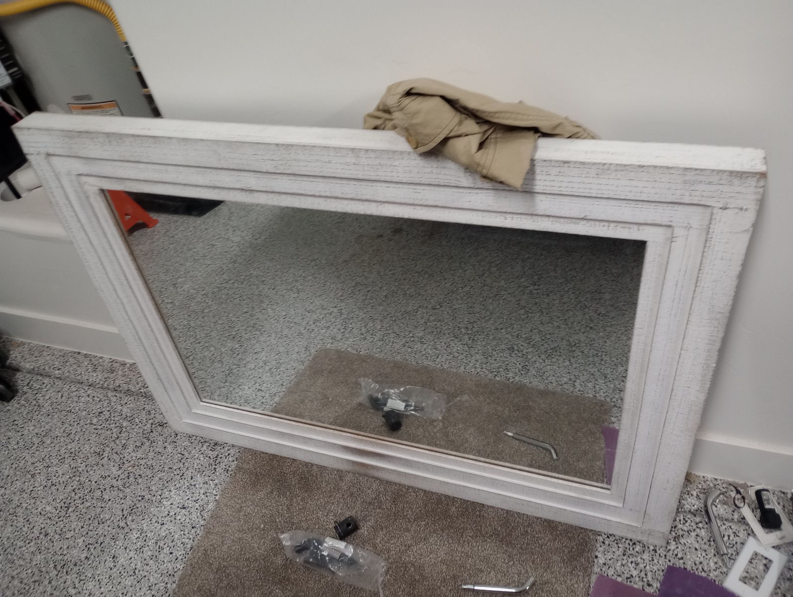 White Wood Framed 31" X 44" Mirror