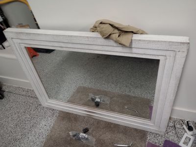 White Wood Framed 31" X 44" Mirror