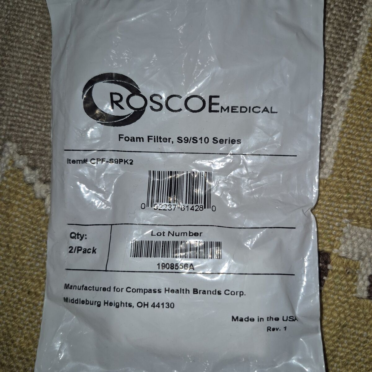 Made in USA ResMed CPAP 2pack Foam Filter S9/S10