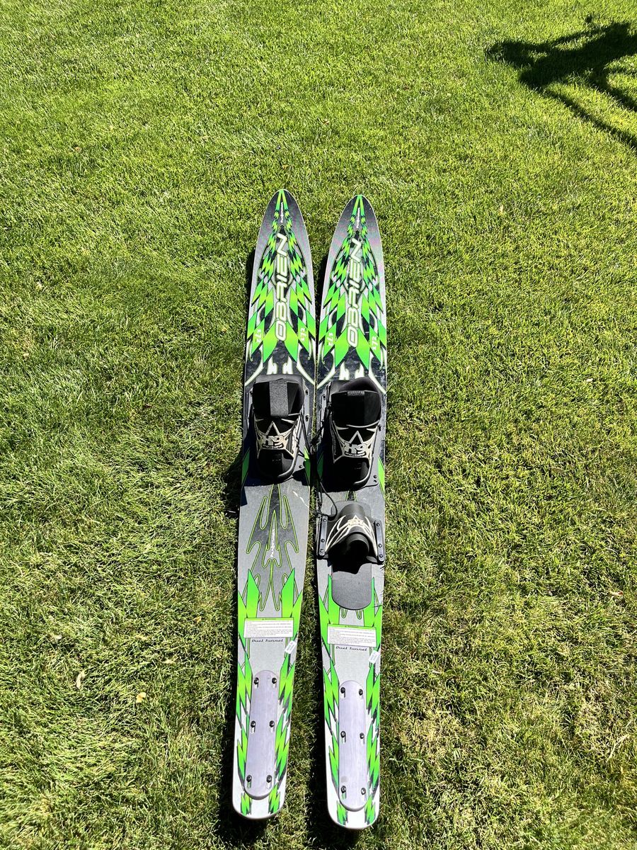 O'Brien Nitro Slalom Water Skis - 172cm Green/Black with Bindings