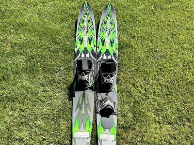 O'Brien Nitro Slalom Water Skis - 172cm Green/Black with Bindings