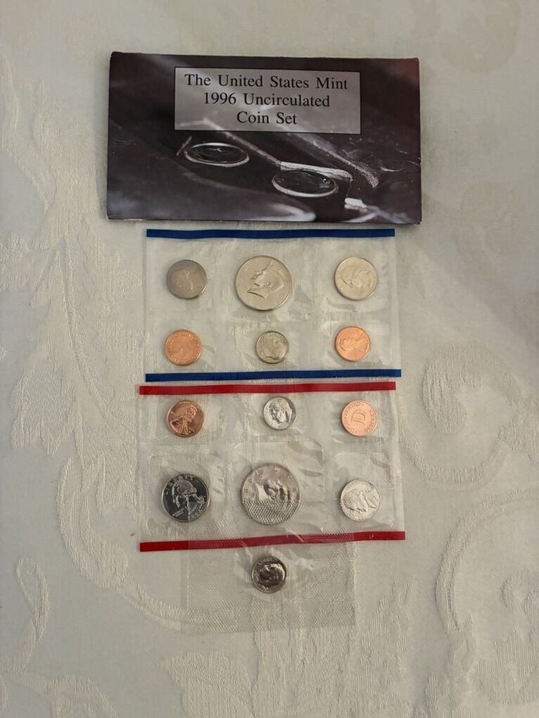 1996 Unc Mint Coin Set W/ W .10