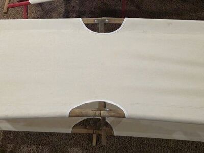 4 - vintage wood frame new canvas cots